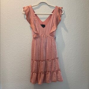 Morgan & Co C1244 Short Ruffle Tiered Cocktail Mini Dress